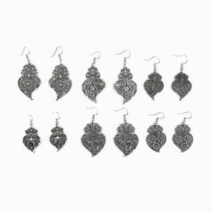Pack 6 Pares Brincos Coração de Viana BR5006 - Metal